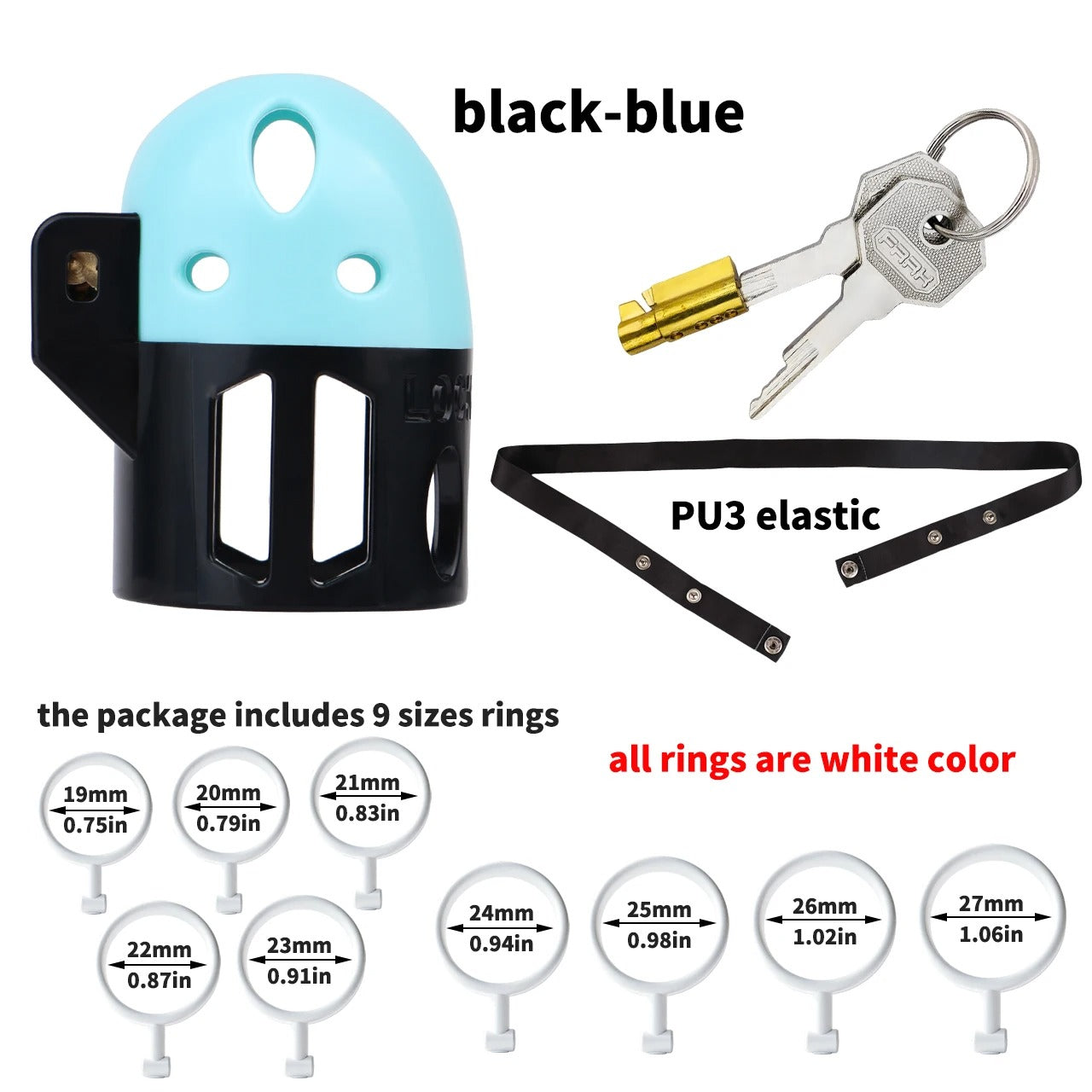 ABS Male Chastity Cage – Lightweight Breathable Hollow Design, Ergonomic Fit (Mixed Colors)