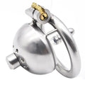 Small Stainless Steel Male Chastity Device with Urethral Catheter and Lock