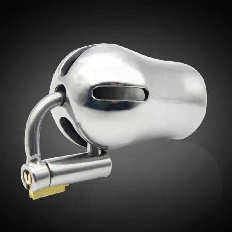 Luxury Stainless Steel Male Chastity Device with Titanium Plug PA Lock