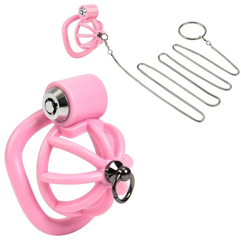 Chastity Cage Set Small Bird Chastity Cage Belt With Padlock 5 Cock Ring