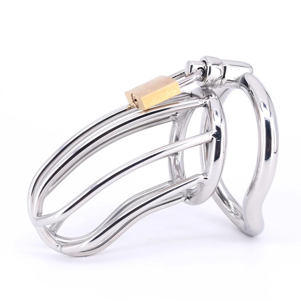 88mm Stainless Steel Male Chastity Cage with Lock – Secure Fit for Couples