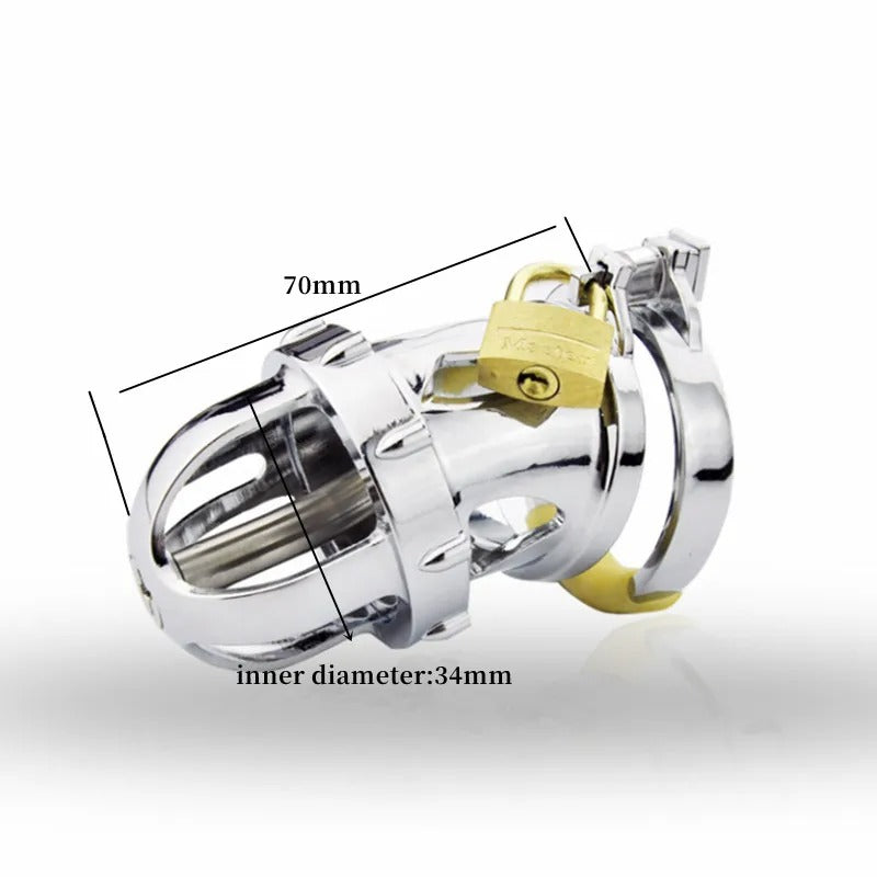 Male Chastity Device with Urethral Catheter and Locking Ring