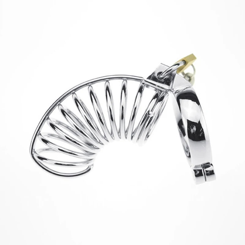 Stainless Steel Male Chastity Cage with Urethral Lock – Secure Metal Restriction Device BDSM