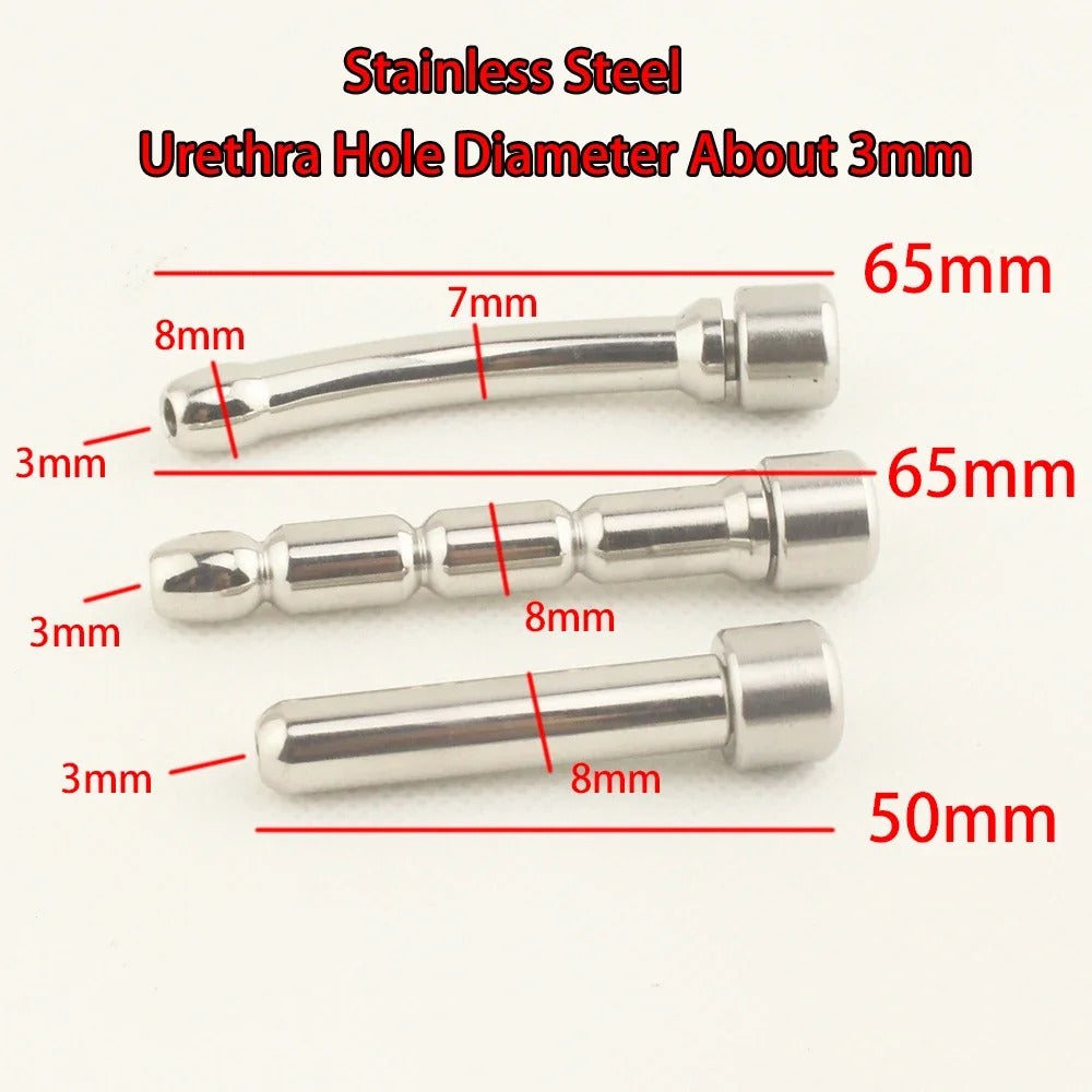 Stainless Steel Universal Accessory for Male Chastity Devices – Urethral Tube Attachment