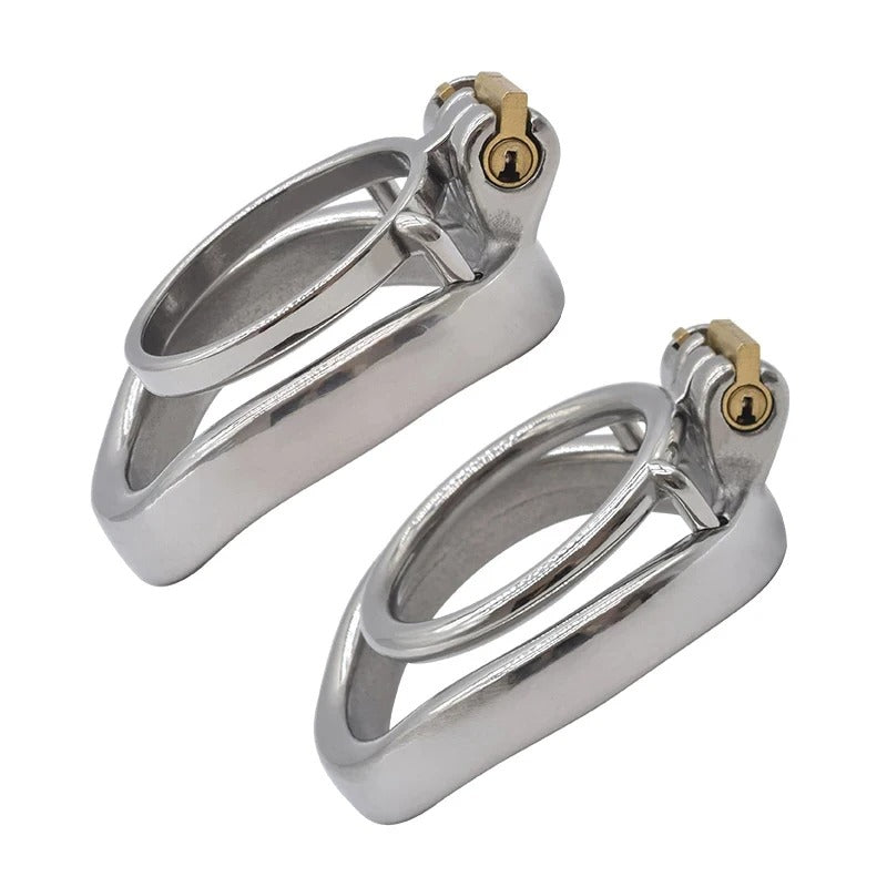 Stainless Steel Male Chastity Cage with Double Ring – Small Chastity Device