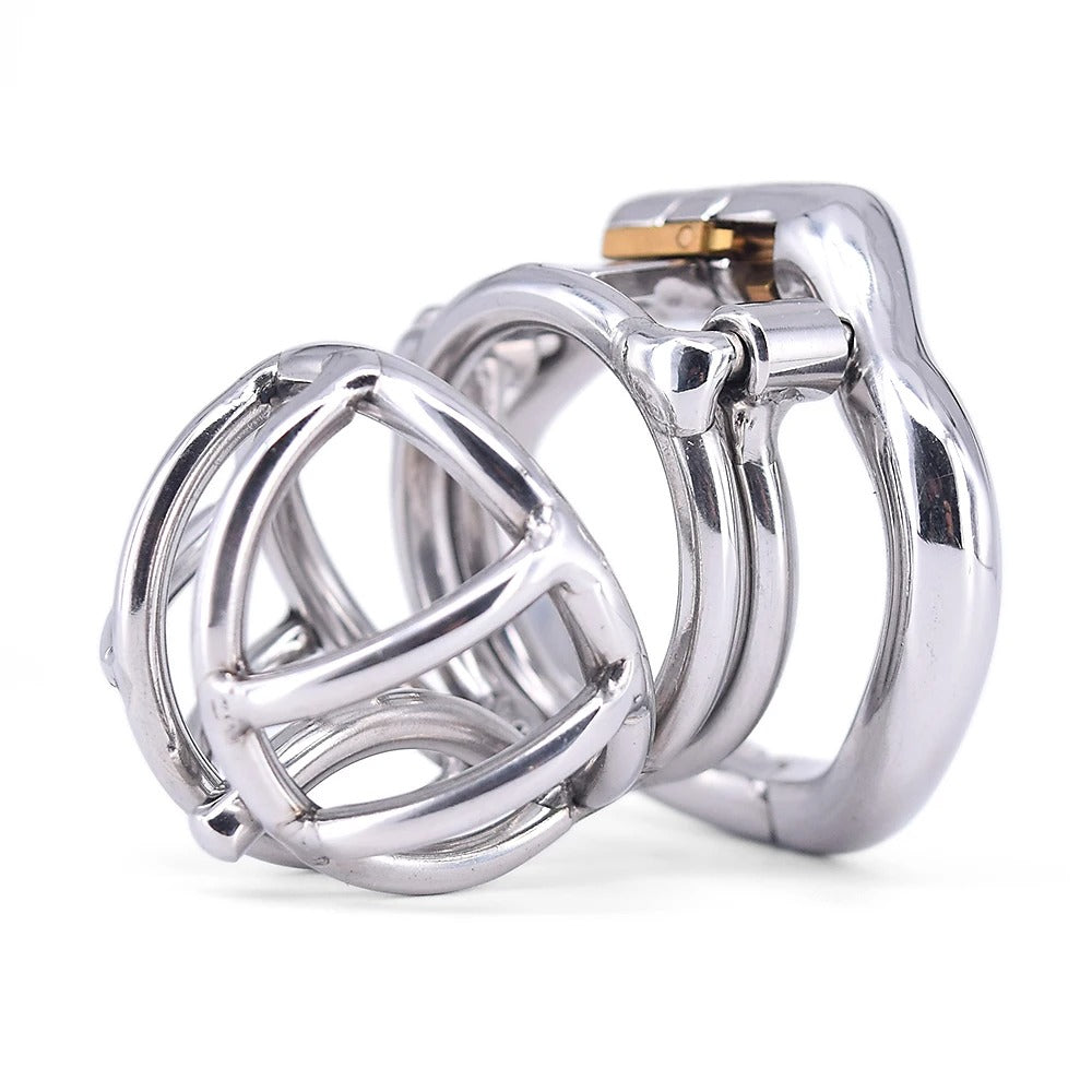3mm PA Stainless Steel Male Chastity Cage – Breathable Locking Device with Secure Ring