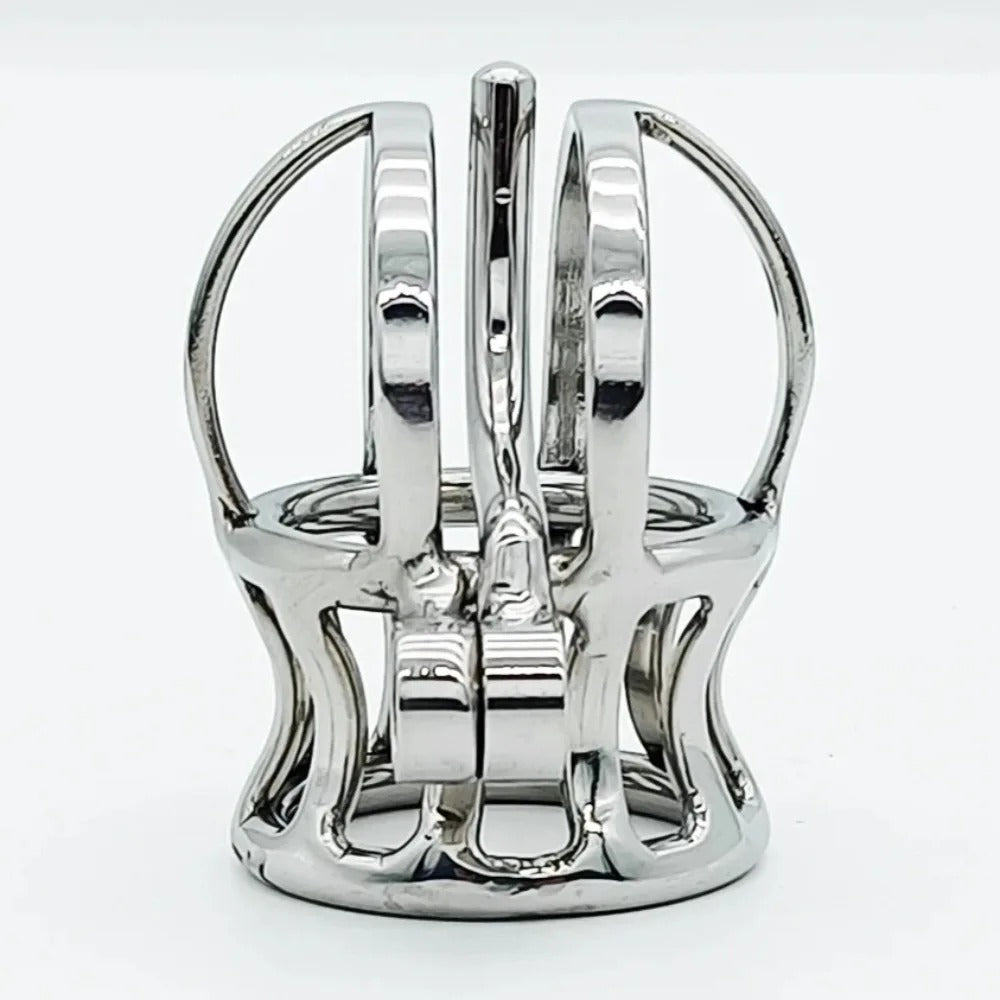 Stainless Steel Crown Glans Chastity Cage – Breathable PA Lock Device for Men
