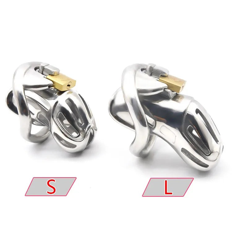 New Design 316 Stainless Steel Male Chastity Device with Locking Ring High-Quality Metal