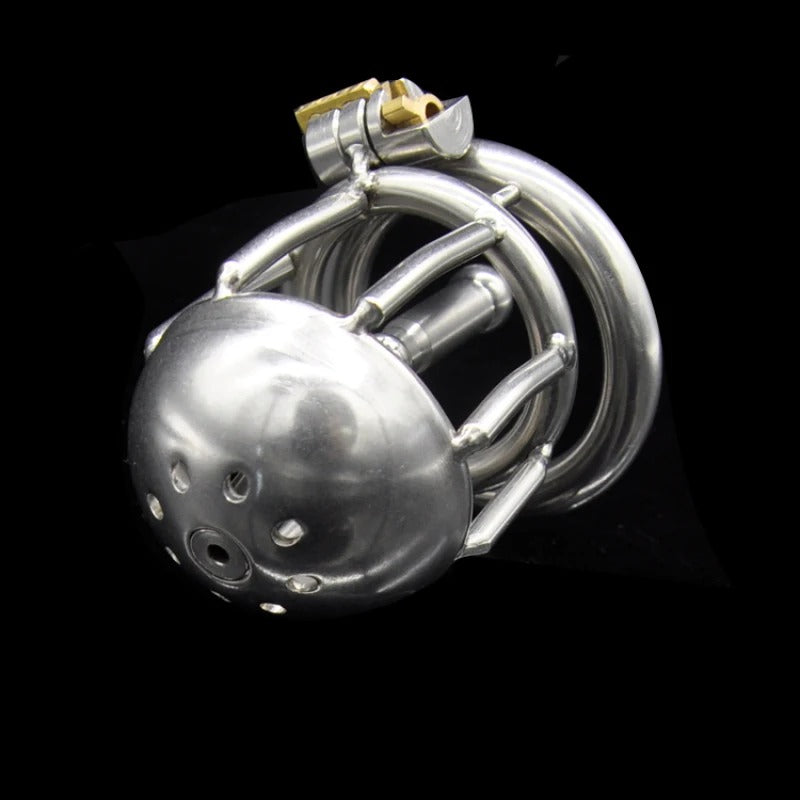 Stainless Steel Male Chastity Belt with Catheter