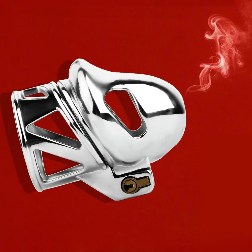 Stainless Steel Breathable Glans Chastity Cage – Secure Metal Lock Device for Men