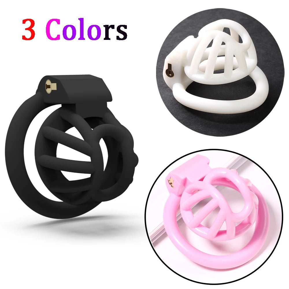 ABS Male Chastity Device – Adjustable Locking Cage with 4 Base Rings