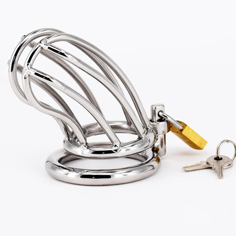 Stainless Steel Male Chastity Cage Compact Single Ring 40 45 50 mm