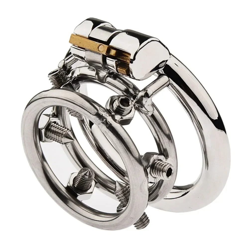 Stainless Steel Male Chastity Device – Secure Locking Cage with Belt Design