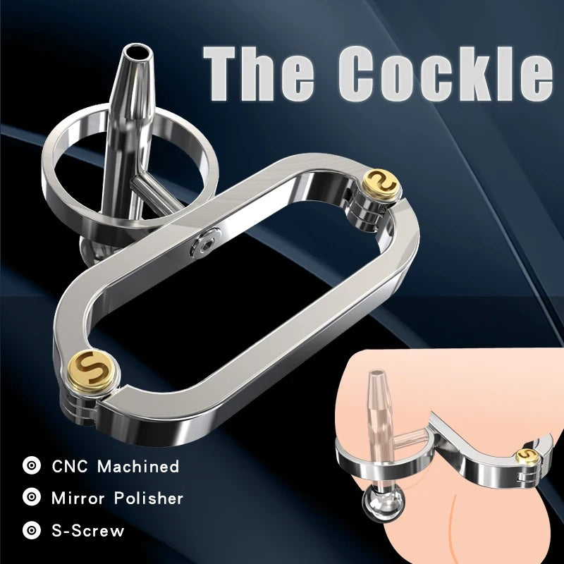 Stainless Steel COCKLE Male Chastity Device with Ring and Lock