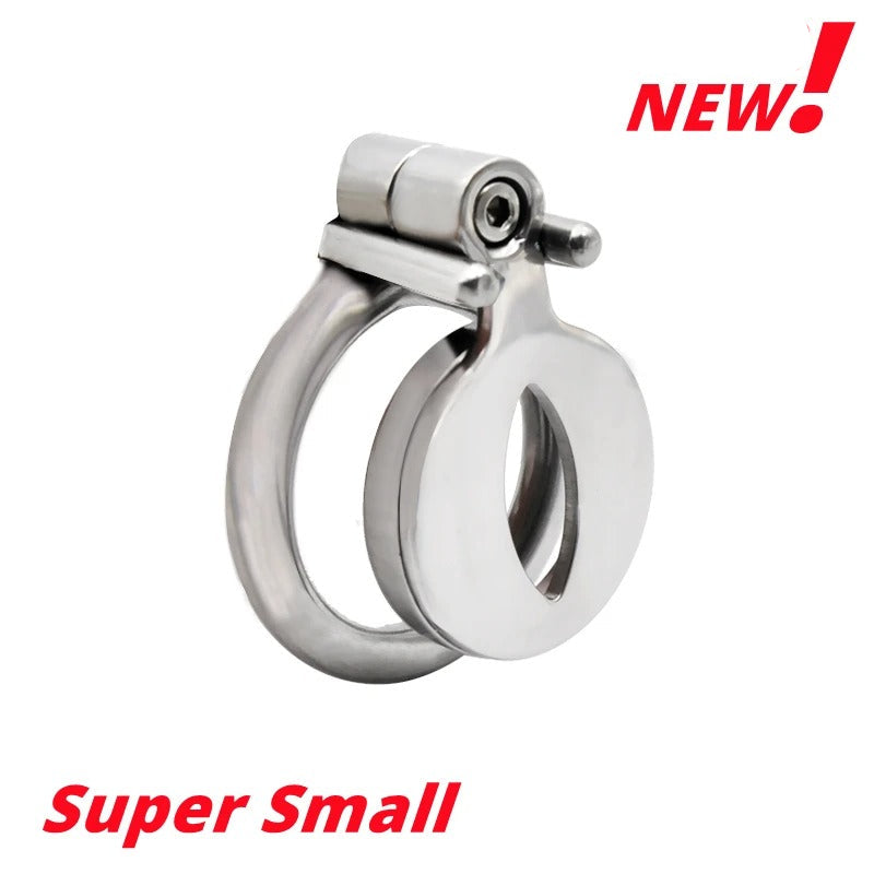 Super Small Stainless Steel Male Chastity Device with Trumpet Cage and Enlarged Urethral Hole V4