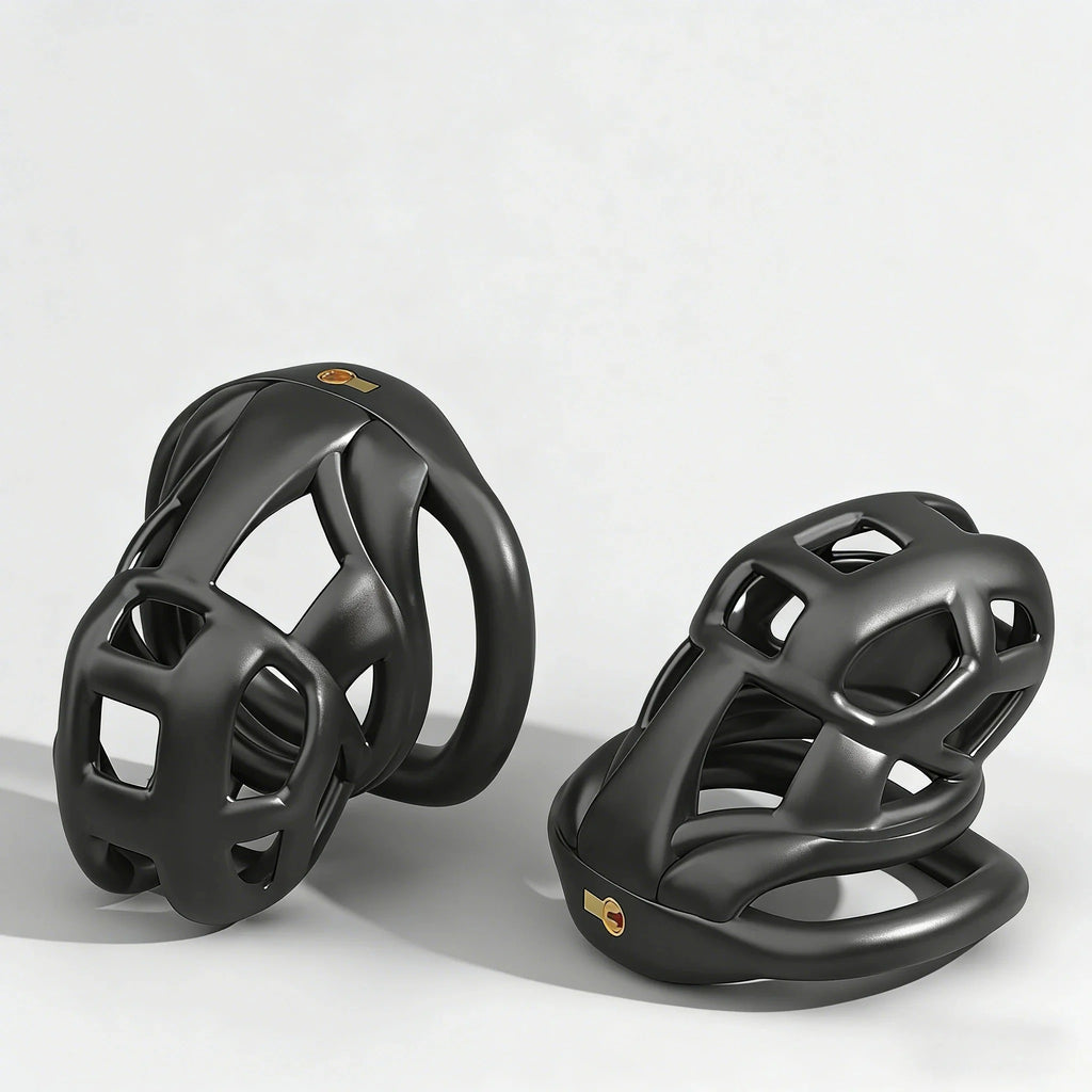 3D Invisible Chastity Cage with 4 Arc Rings – Discreet Locking Device for Men