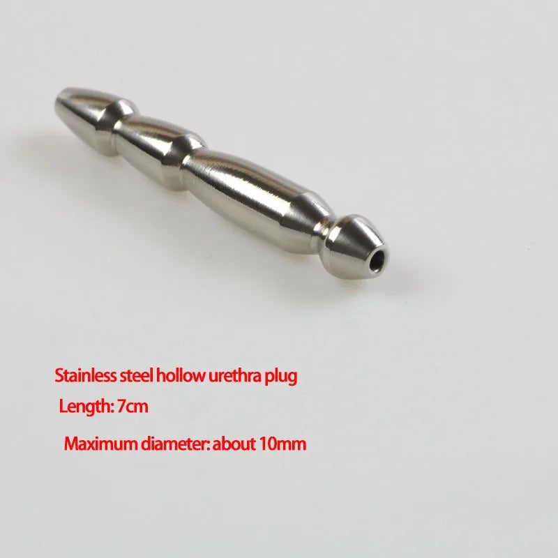 Stainless Steel Beaded Urethral Sound for Men – Chastity Dilator Plug 7mm
