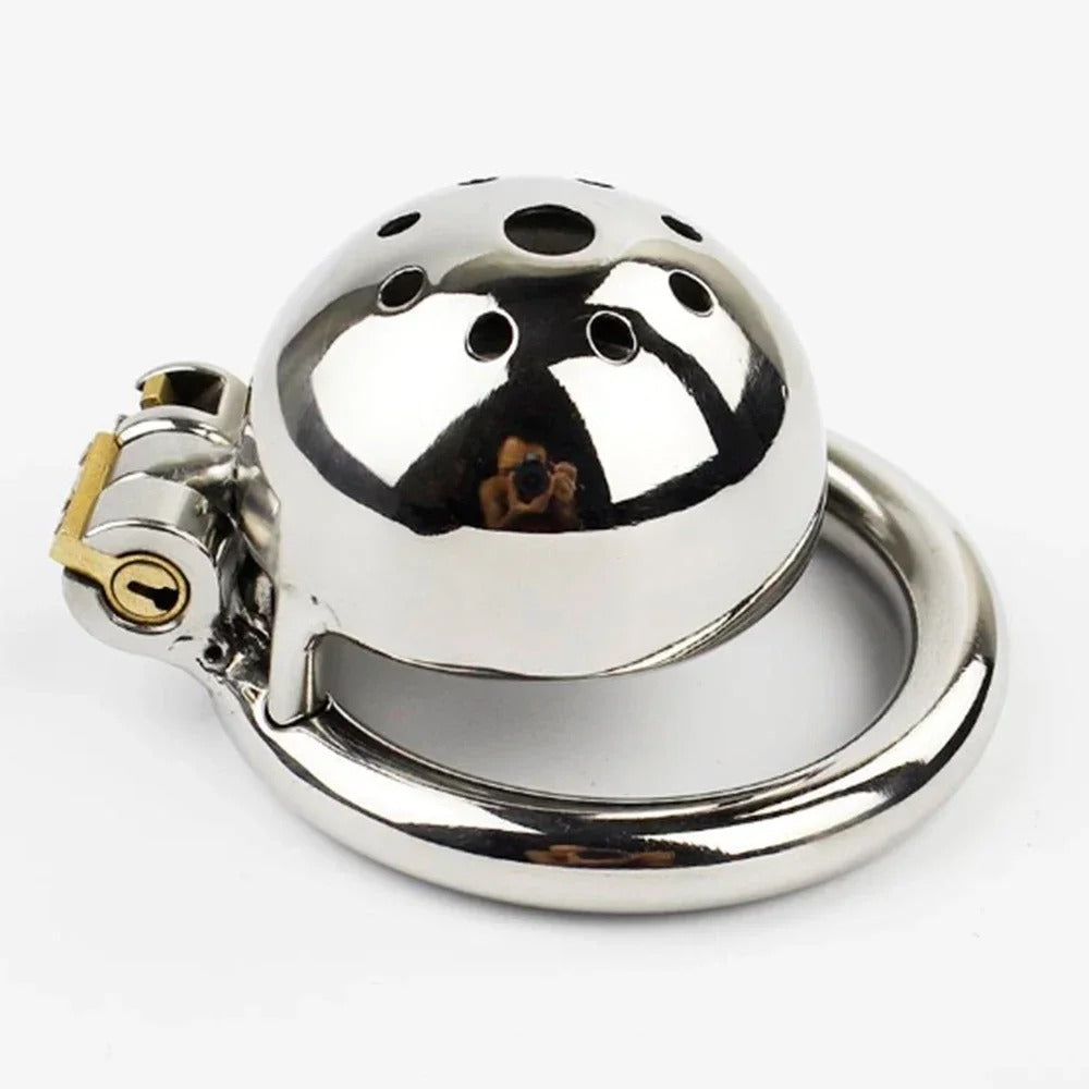 Super Small Stainless Steel Male Chastity Device – Removable Sound and Spiked Ring Design