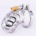 Small Stainless Steel Male Chastity Device with Cock Cage and Locking Ring