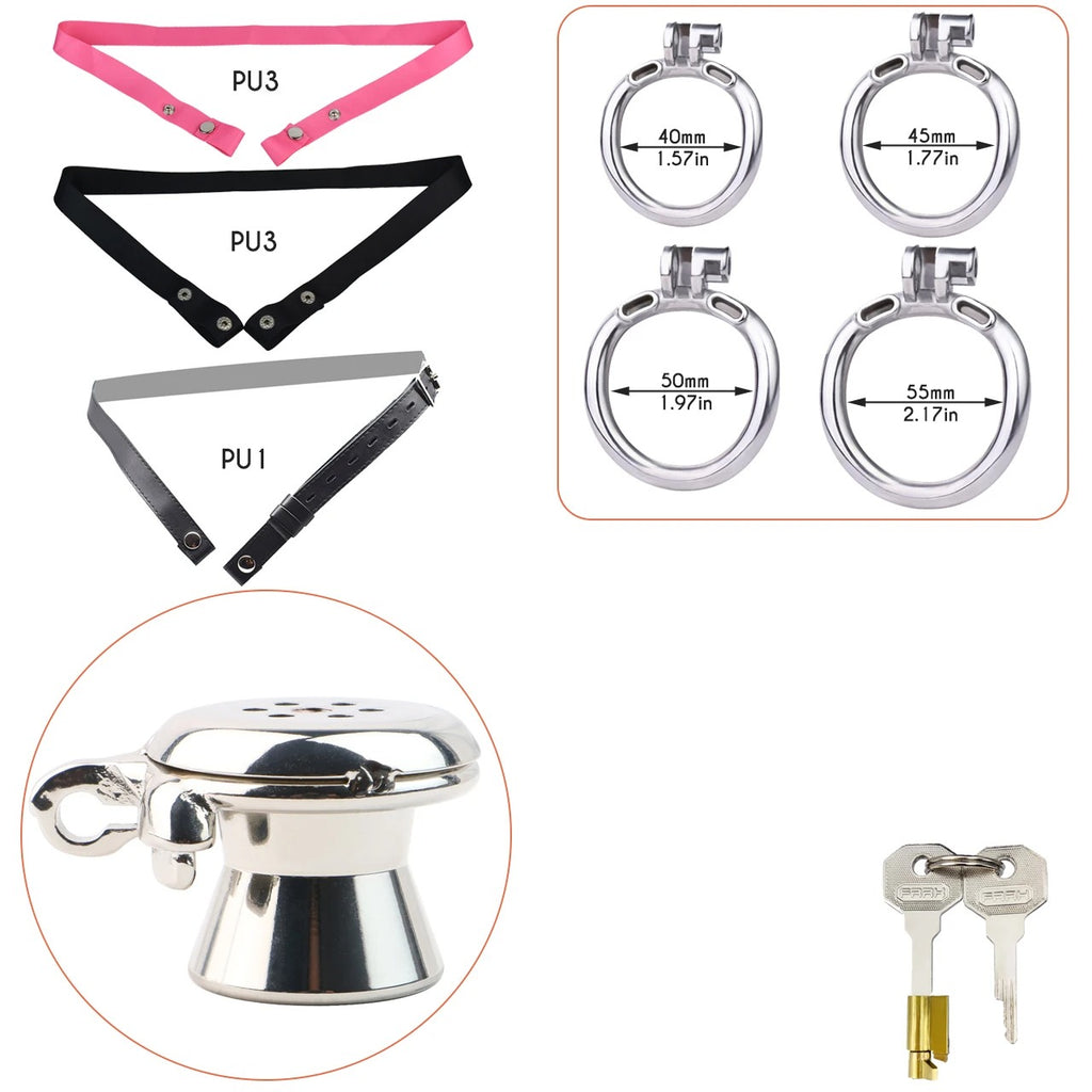 Negative Series Stainless Steel Male Chastity Device – Secure Fixed Tube Design