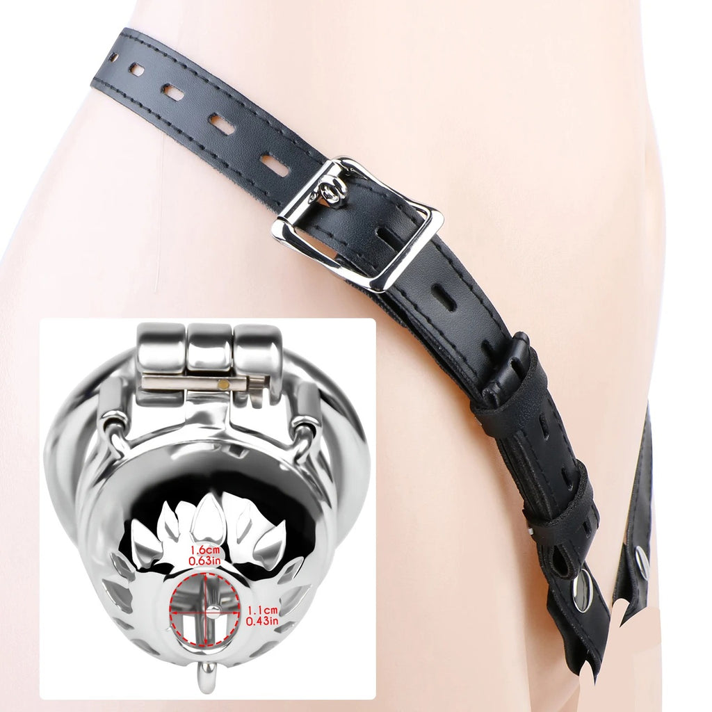 Metal Male Chastity Cage with PA Lock – 3mm/4mm Secure Device for Men