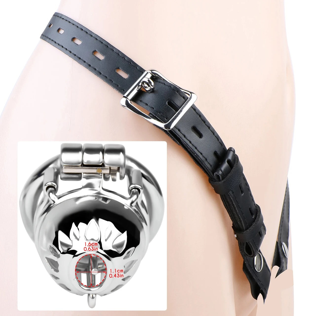 Metal Male Chastity Cage with PA Lock – 3mm/4mm Secure Device for Men