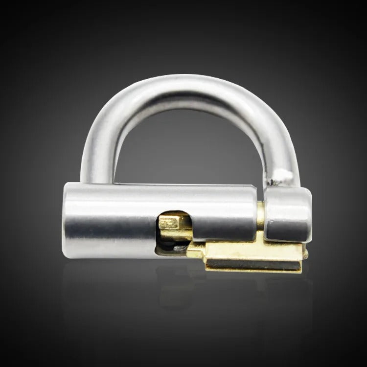Male Stainless Steel Glans Piercing Chastity Device with PA Ring