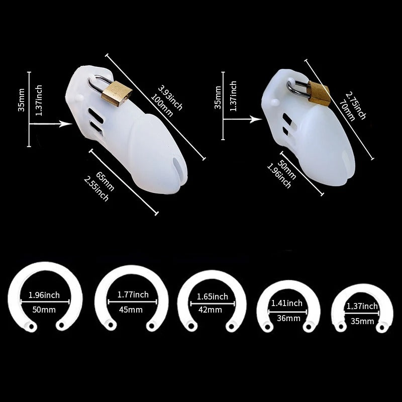 Upgraded Silicone Male Chastity Cage with 5 Rings | BDSM Urethral Device for Men