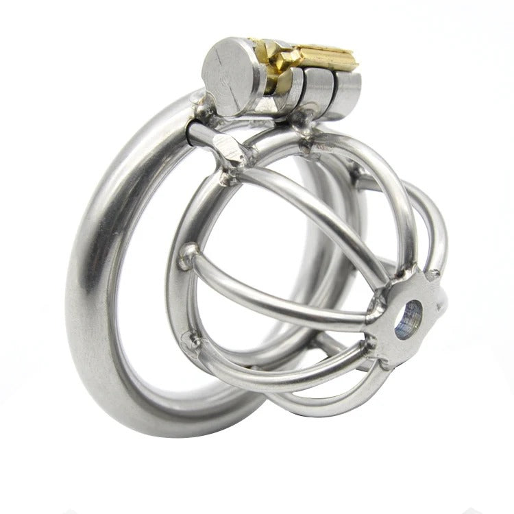 Super Small Stainless Steel Male Chastity Device with Ring