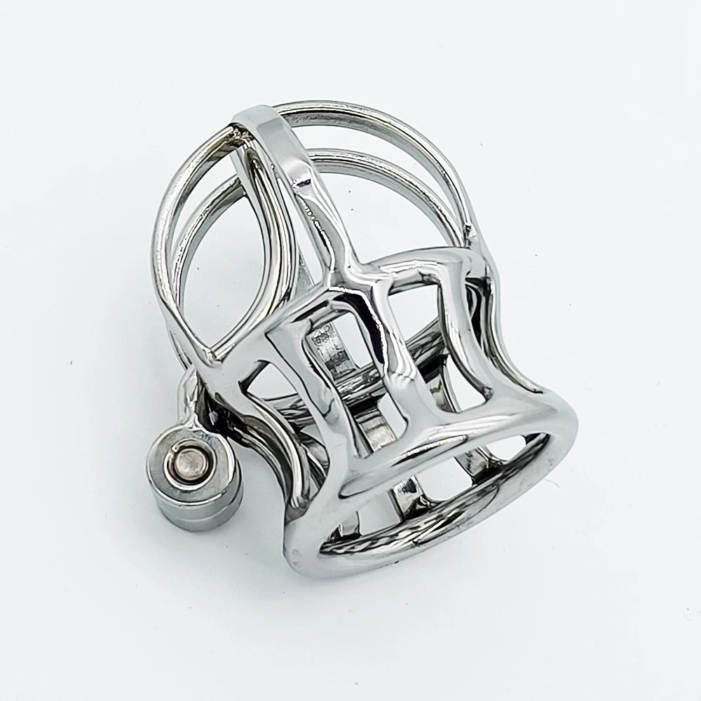 Stainless Steel Crown Glans Chastity Cage – Breathable PA Lock Device for Men