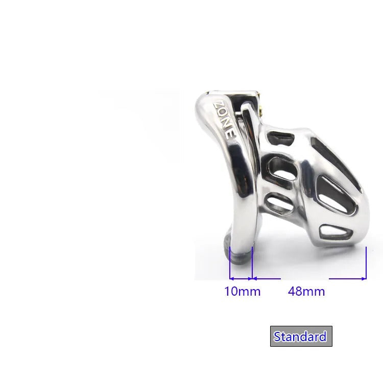 Metal Male Chastity Device with Openable Ring and Vent Hole Design