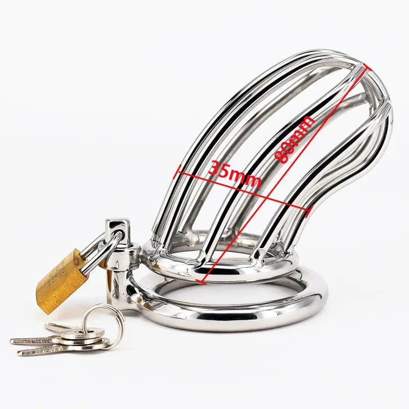 Stainless Steel Male Chastity Cage Compact Single Ring 40 45 50 mm