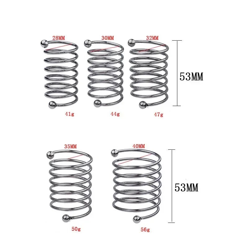 Extended Stainless Steel Wave Thread Penis Ring – Spring-Design Male Delay Ejaculation Ring