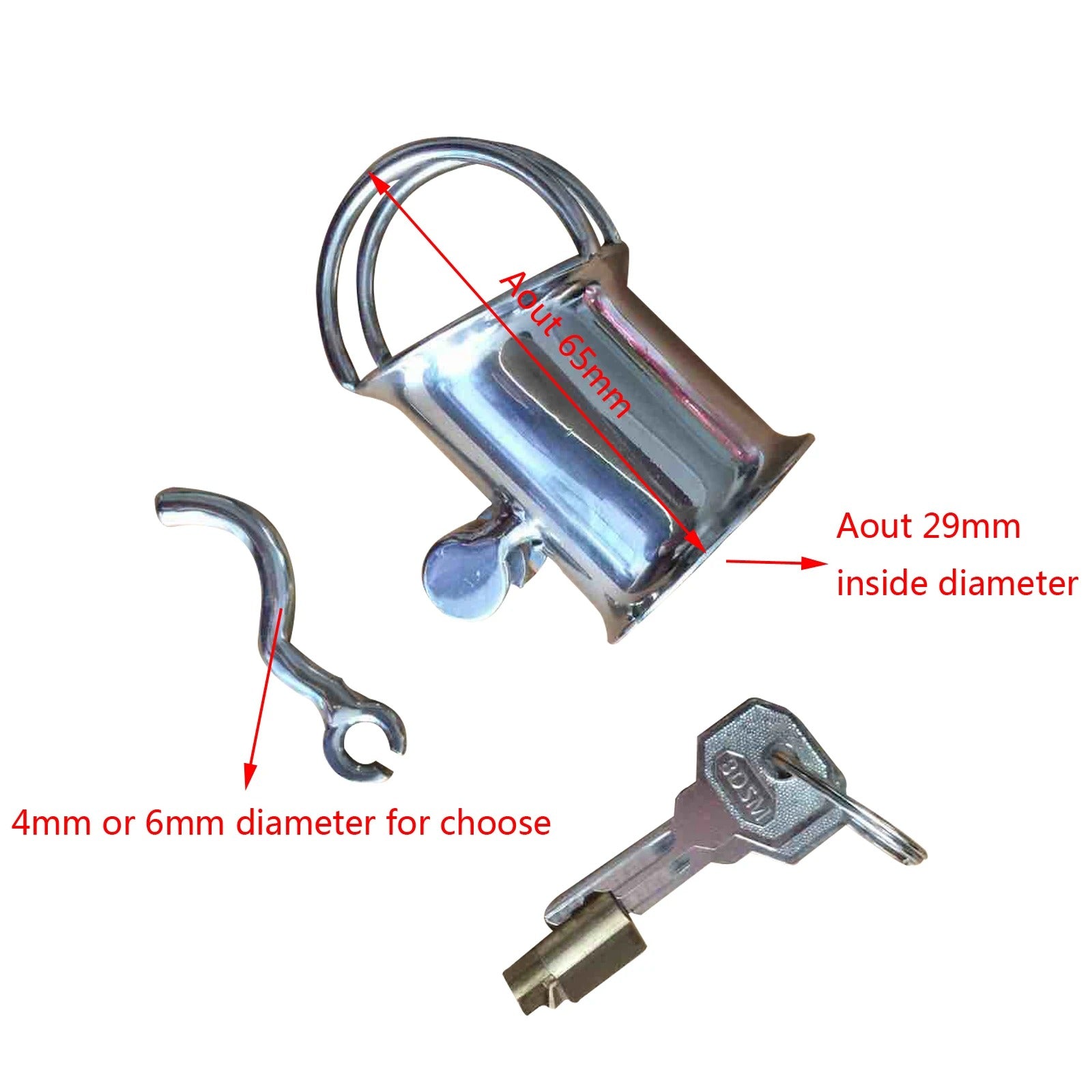 Secure PA Puncture Male Chastity Device in Stainless Steel