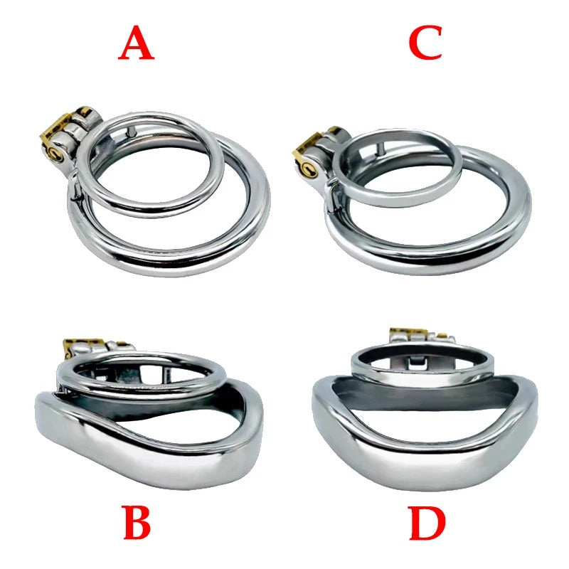 Stainless Steel Male Chastity Cage with Double Ring – Small Chastity Device
