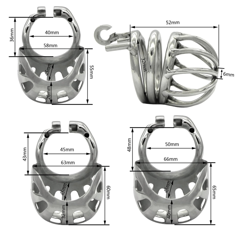 Fully Wrapped Scrotum Stainless Steel Male Chastity Device with Stealth Lock