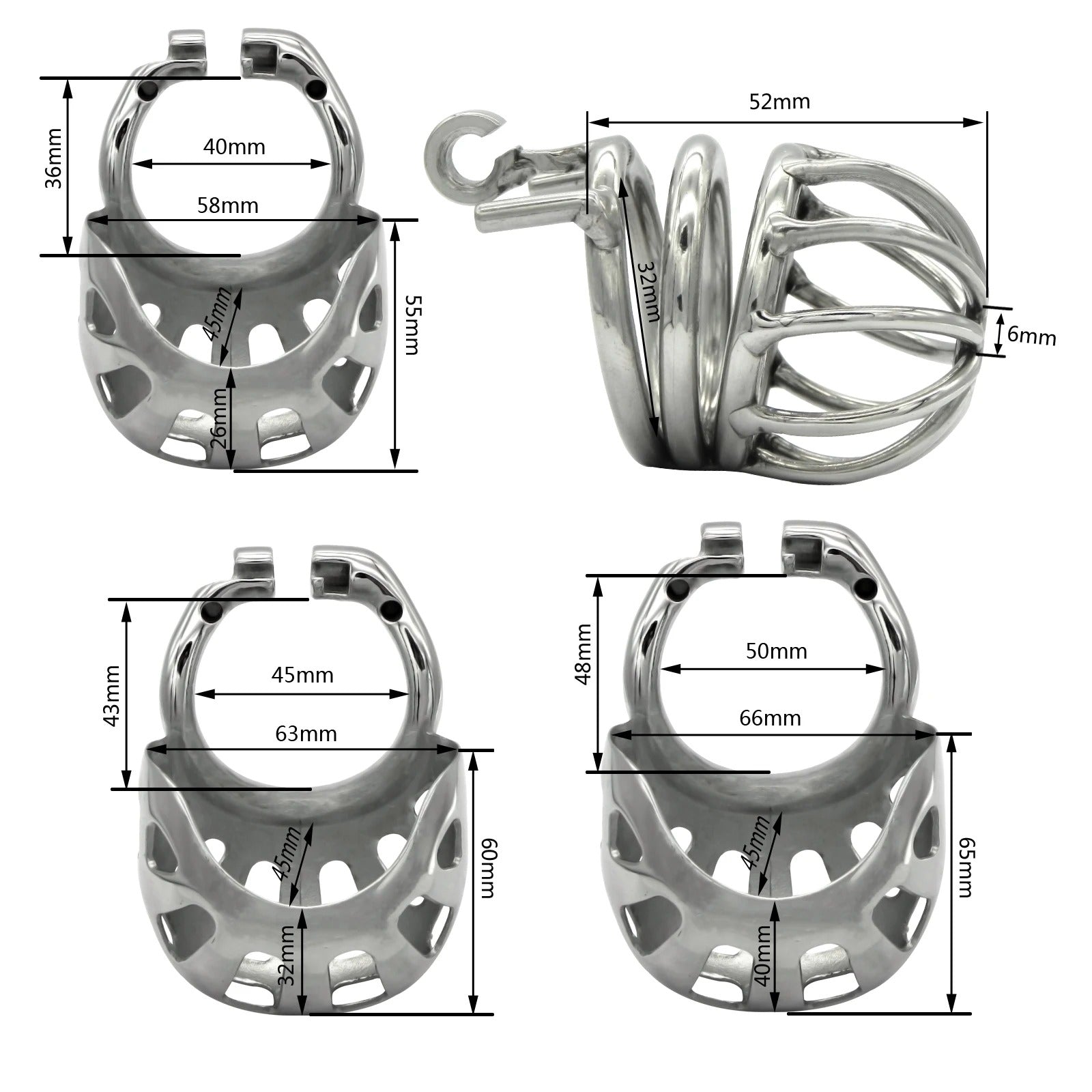 Fully Wrapped Scrotum Stainless Steel Male Chastity Device with Stealth Lock