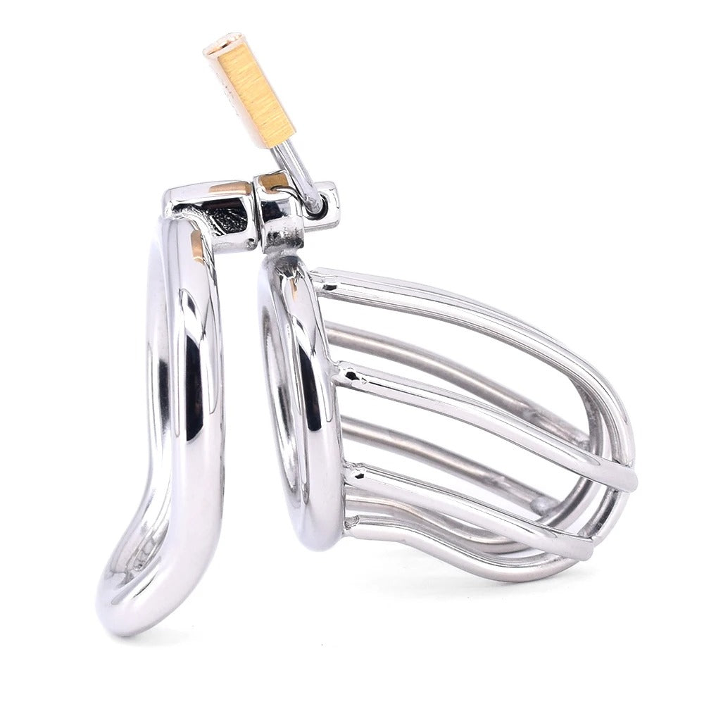 Stainless Steel Male Chastity Cage with Lock Approx. Length 75mm