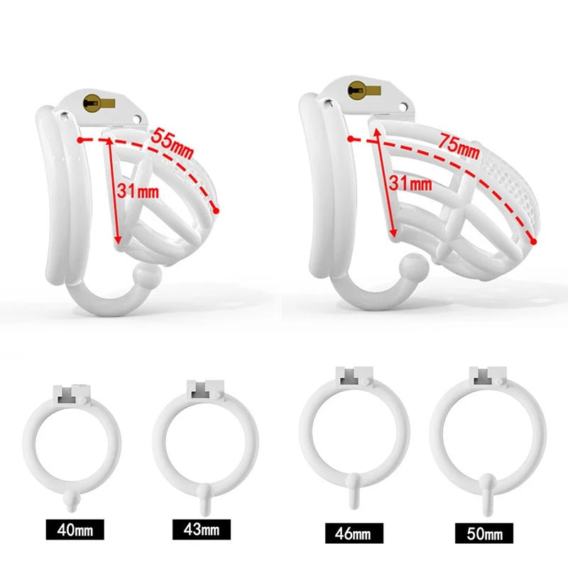 Male Chastity Cage with Hook – Secure Lock Device with 4 Adjustable Rings