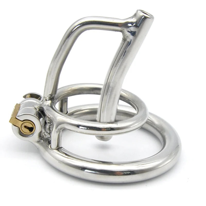 Stainless Steel Male Chastity Device with Stealth Lock and Ring Sleeve
