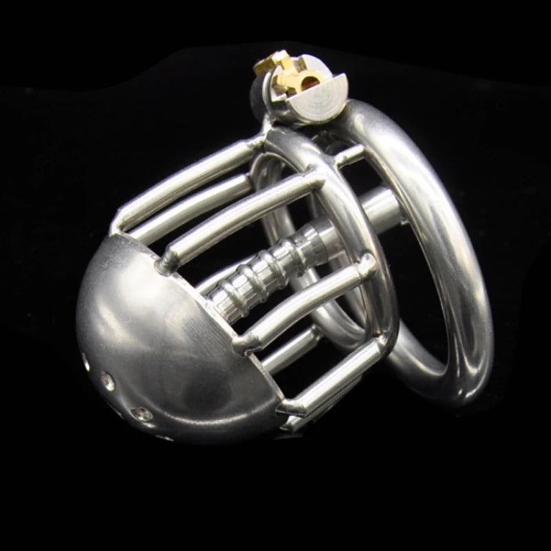 Stainless Steel Male Chastity Belt with Catheter