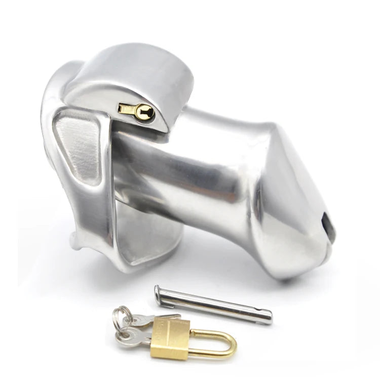Male 316L Stainless Steel Luxury Chastity Device with 2 Magic Locks