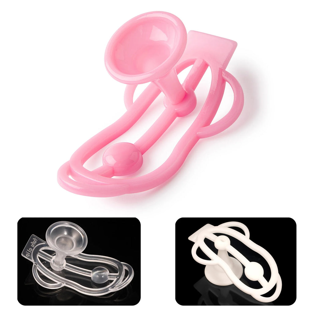 Male Chastity Training Device with Funnel – Feminization Panty Lock Clip