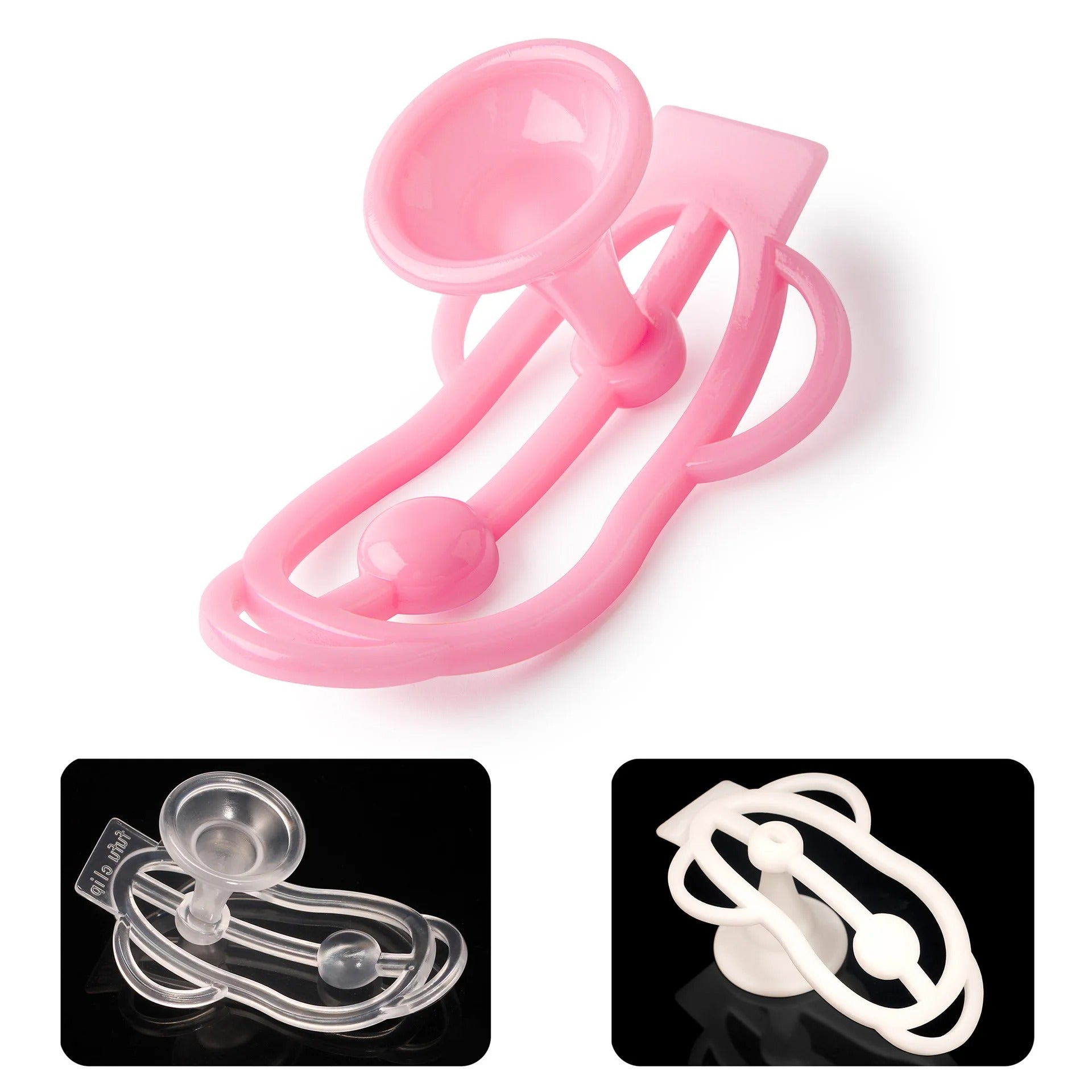 Male Chastity Training Device with Funnel – Feminization Panty Lock Clip