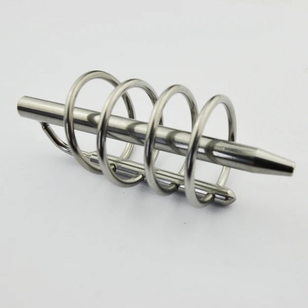 Men’s Stainless Steel Chastity Cage with 4 Rings – Urethral Sounding