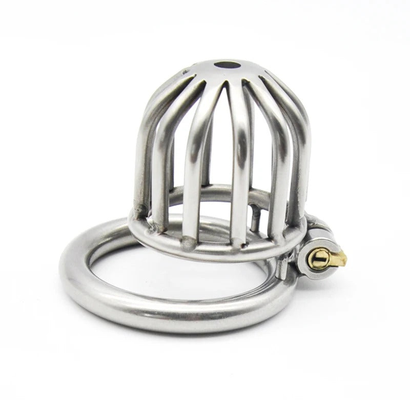 Stainless Steel Compact Male Chastity Device with Secure Lock