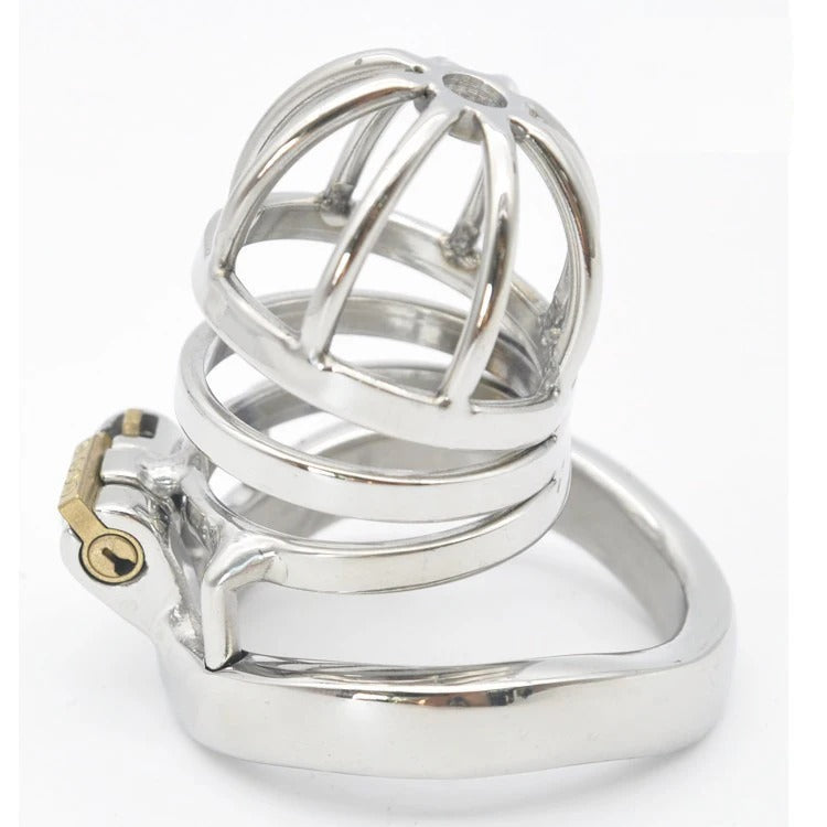 Short Stainless Steel Stealth Lock Male Chastity Devic