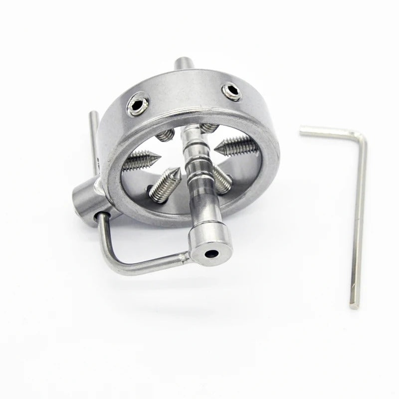 Stainless Steel Screw Locking Ring with Teeth Clamp for Men