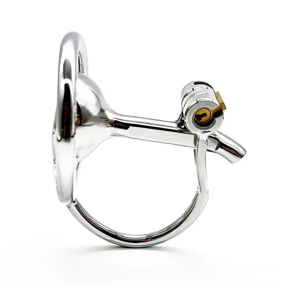 Reverse-Style Stainless Steel Male Chastity Cage – Secure Abstinence Lock Device for Men
