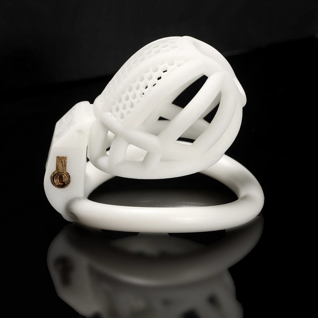 Mini Male Chastity Device With 4 Rings– ABS Locking Cage with Curved Ring Design